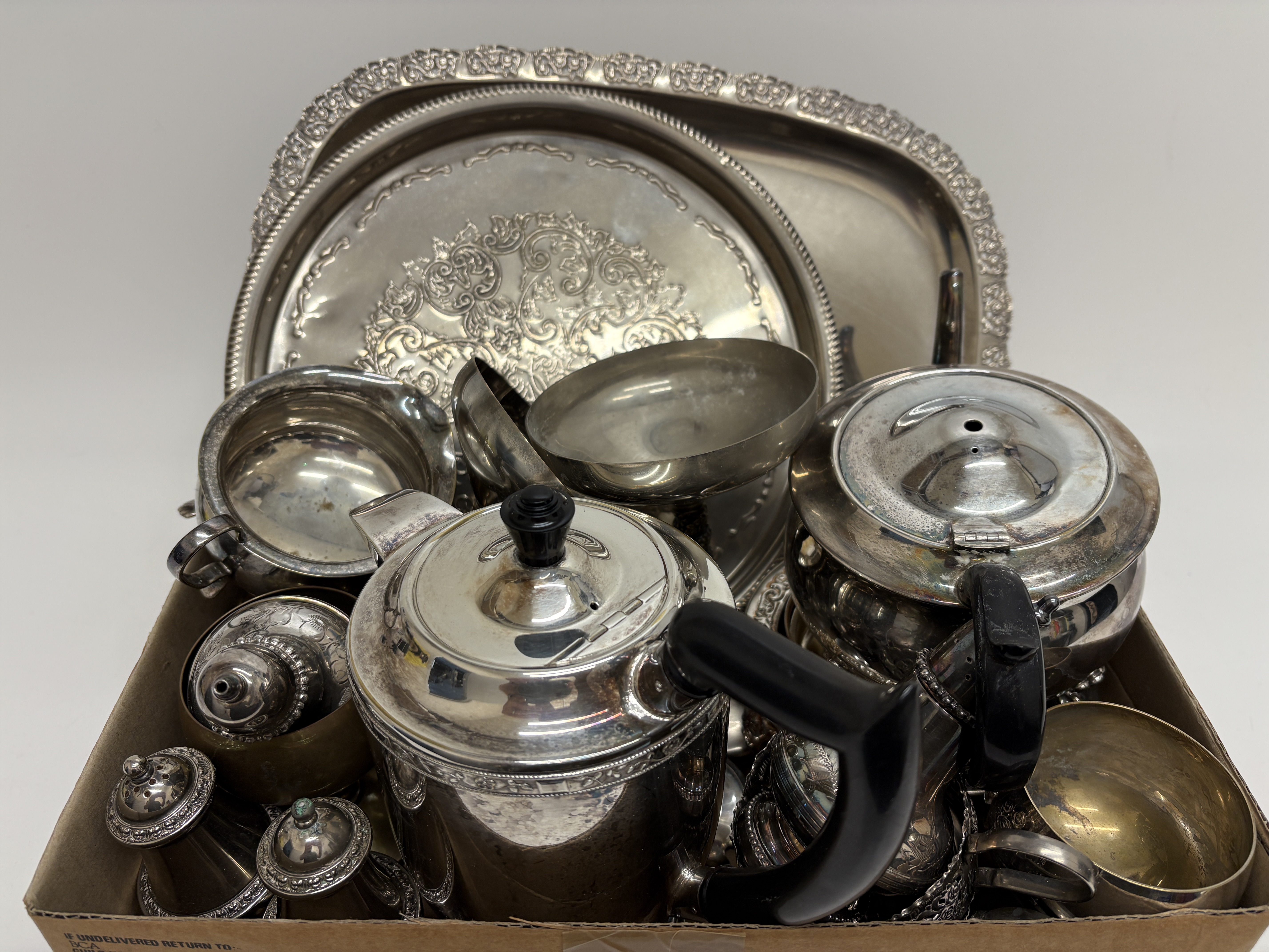A Collection of Silver-Plated Tea and Tableware