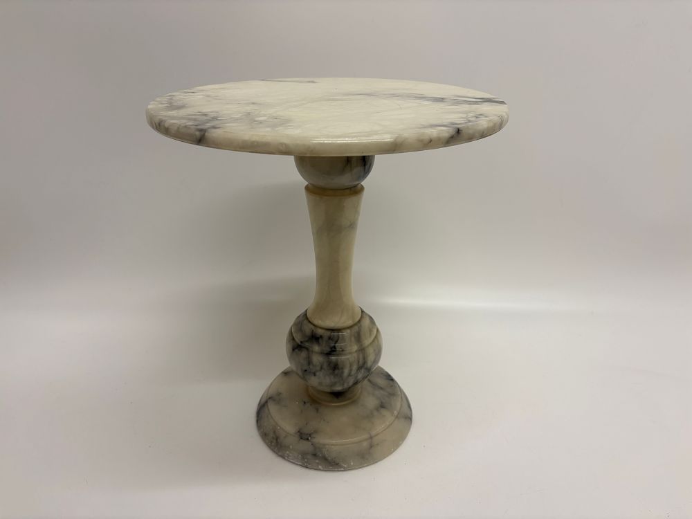 Lot 502: Italian hand carved alabaster pedestal side table