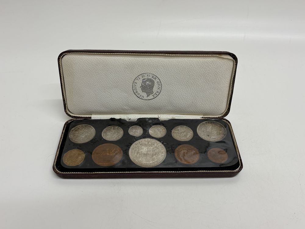 Lot 558: A UK 1937 George VI Specimen Coin Set in a Tudor Presentation Case