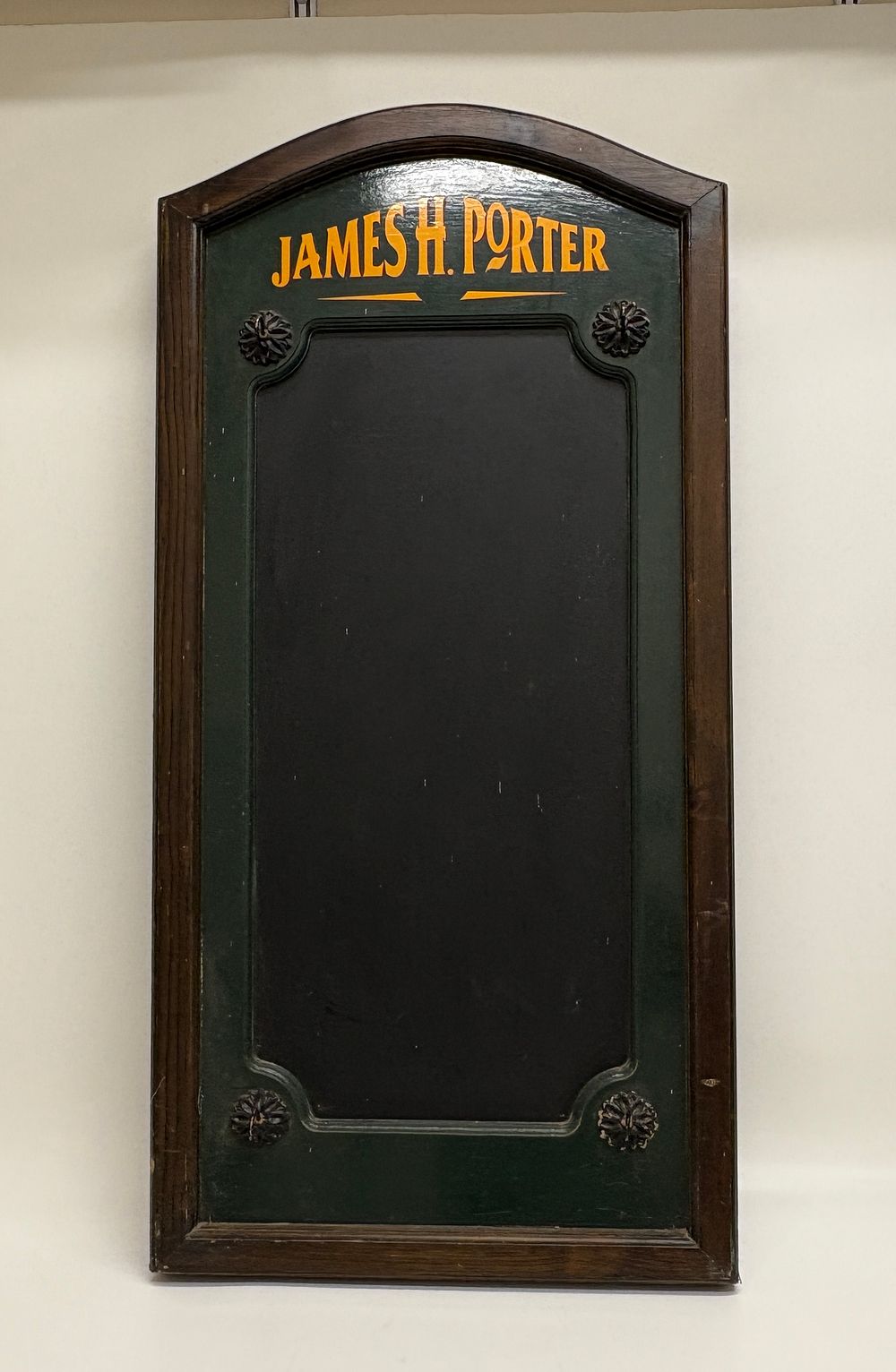 Lot 745: Vintage James H. Porter double-sided wooden pub menu chalkboard