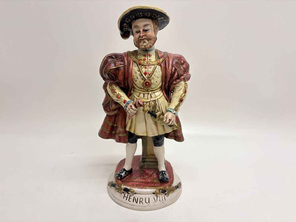 Lot 711: A Capodimonte hand-painted ceramic figure of King Henry VIII by Marcato 39cm