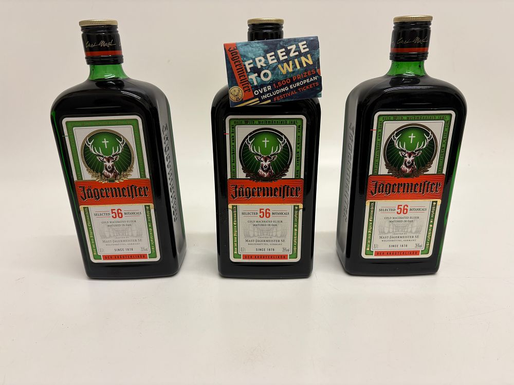 Lot 663: Three Bottles of Jägermeister Herbal Liqueur