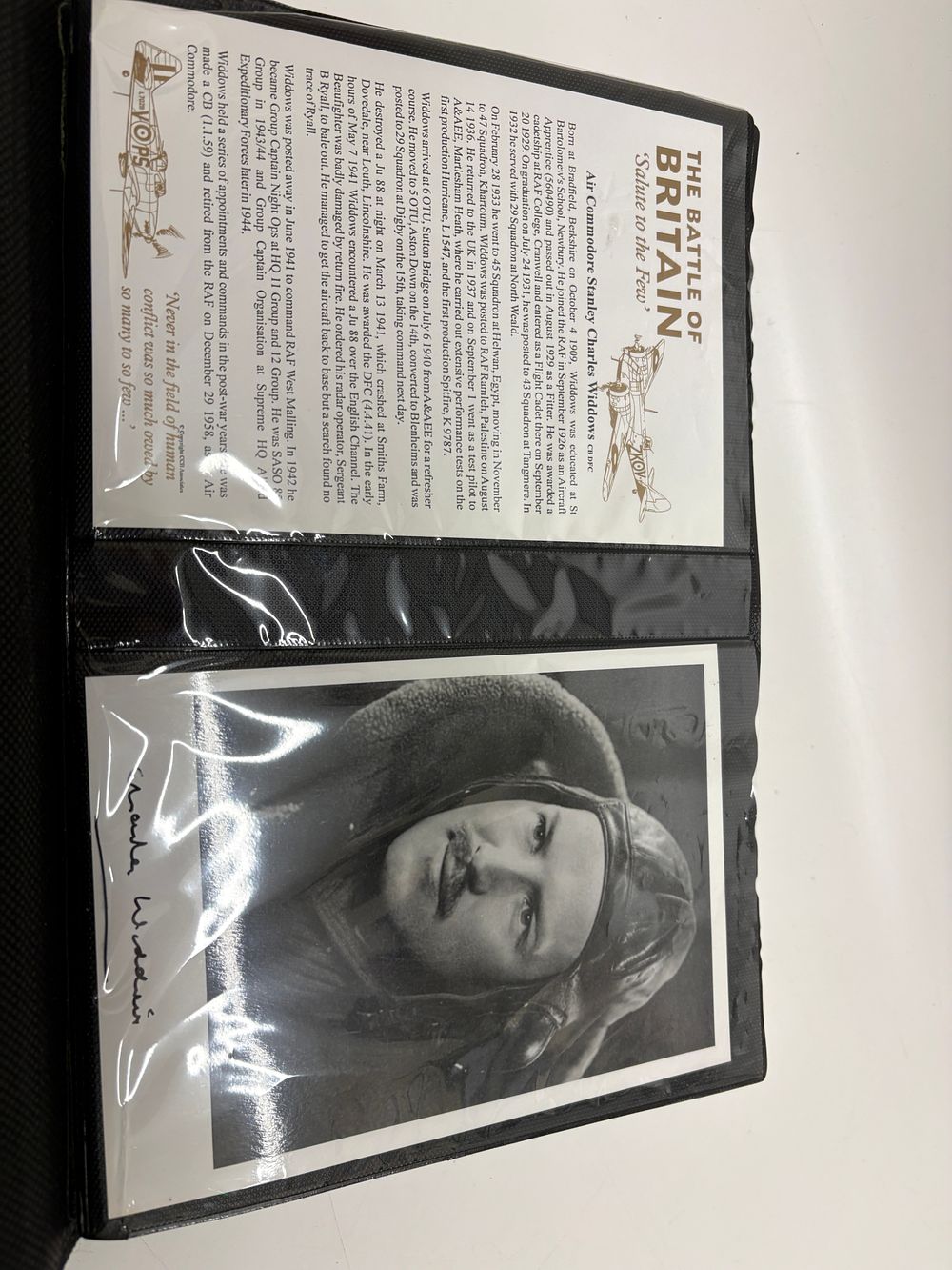 Lot 652: A Collection of WWII Royal Air Force Battle of Britain and Fighter Command Signed Photographs and Biographies