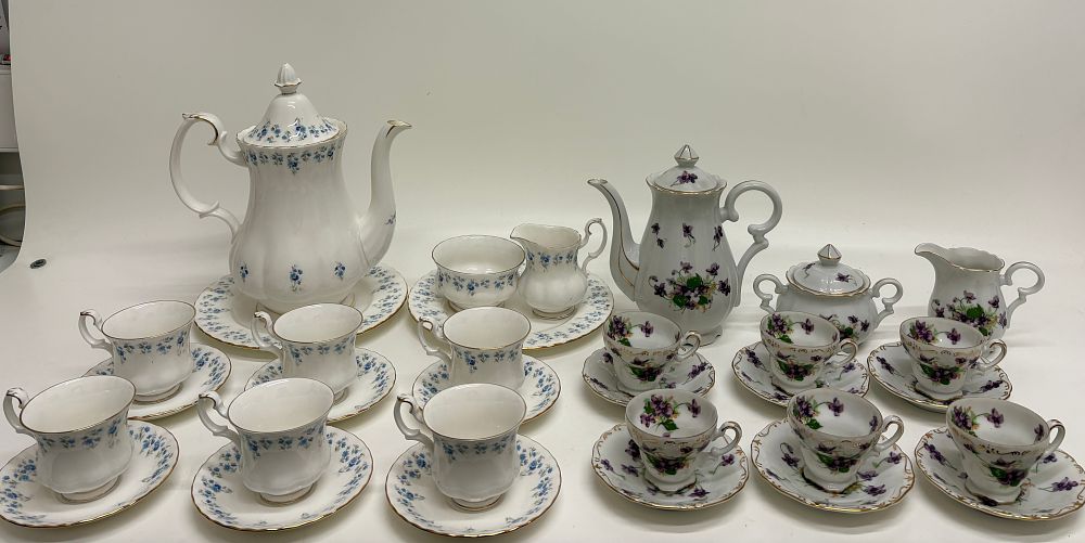 Lot 627: A Royal Albert Memory Lane Bone China Tea Service and a Saji Japanese Porcelain Coffee Service