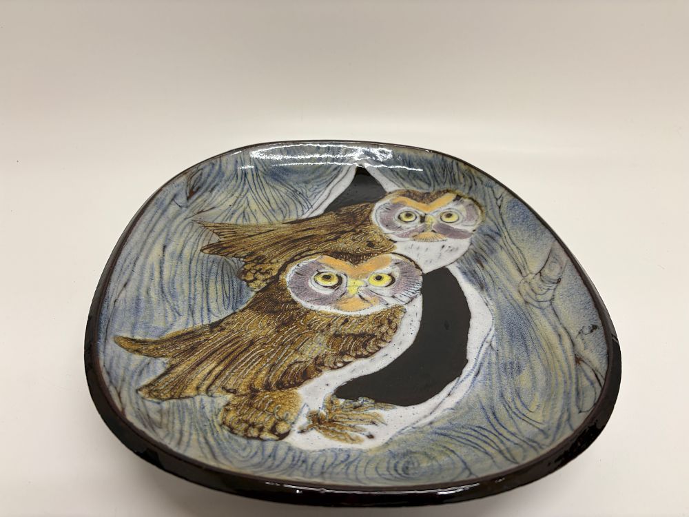 Lot 588: A large Chelsea Pottery earthenware oval dish painted by Joyce Morgan