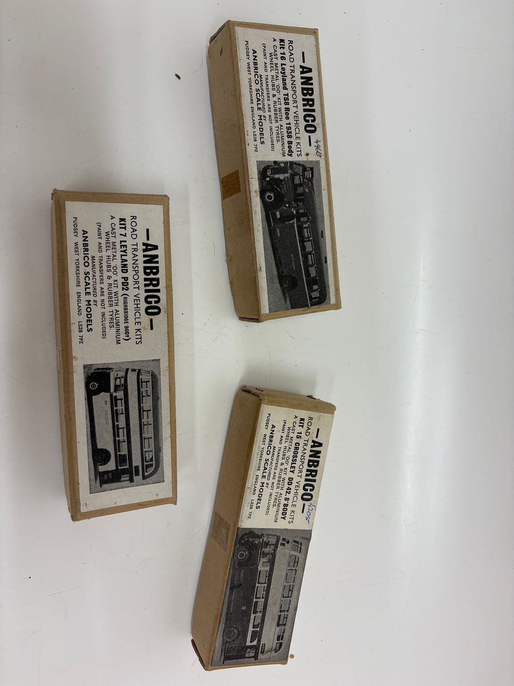 Lot 533: Three Anbrico Scale Models white metal OO gauge bus kits
