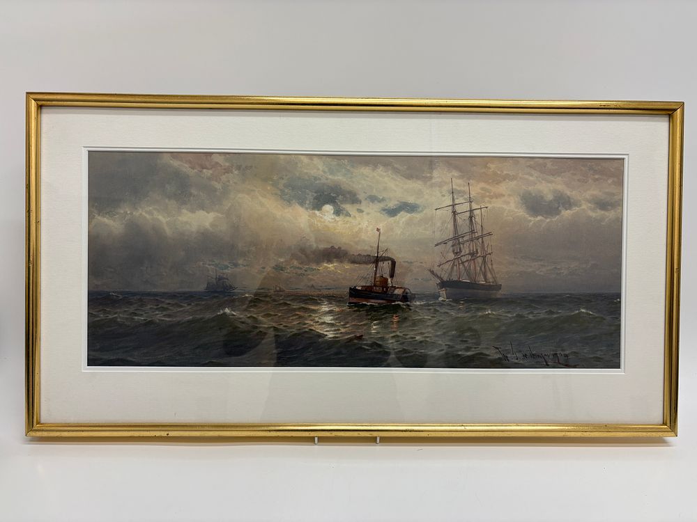 Lot 141: A maritime painting by W.T.Nichols Boyce, dated 1904
