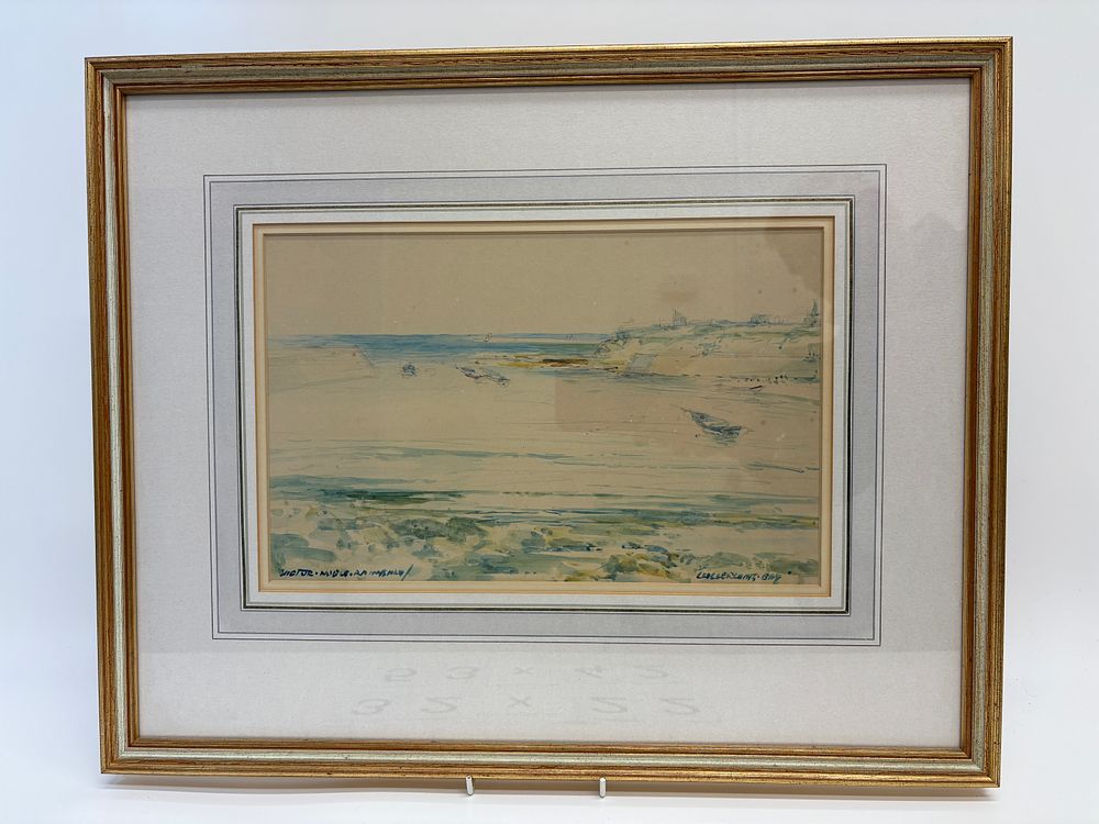 Lot 118: Victor Noble Rainbird, Watercolour Cullercoats Bay