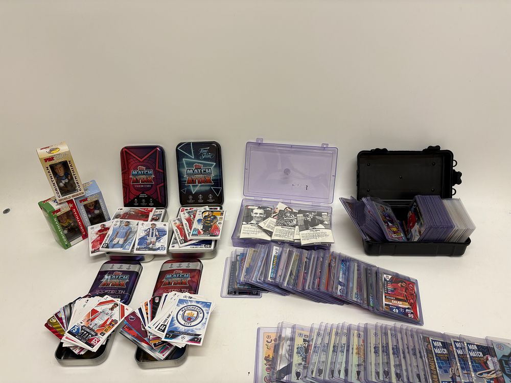 Lot 345: A Collection of Topps Match Attax and Panini Football Trading Cards and Corinthian ProStars Figurines