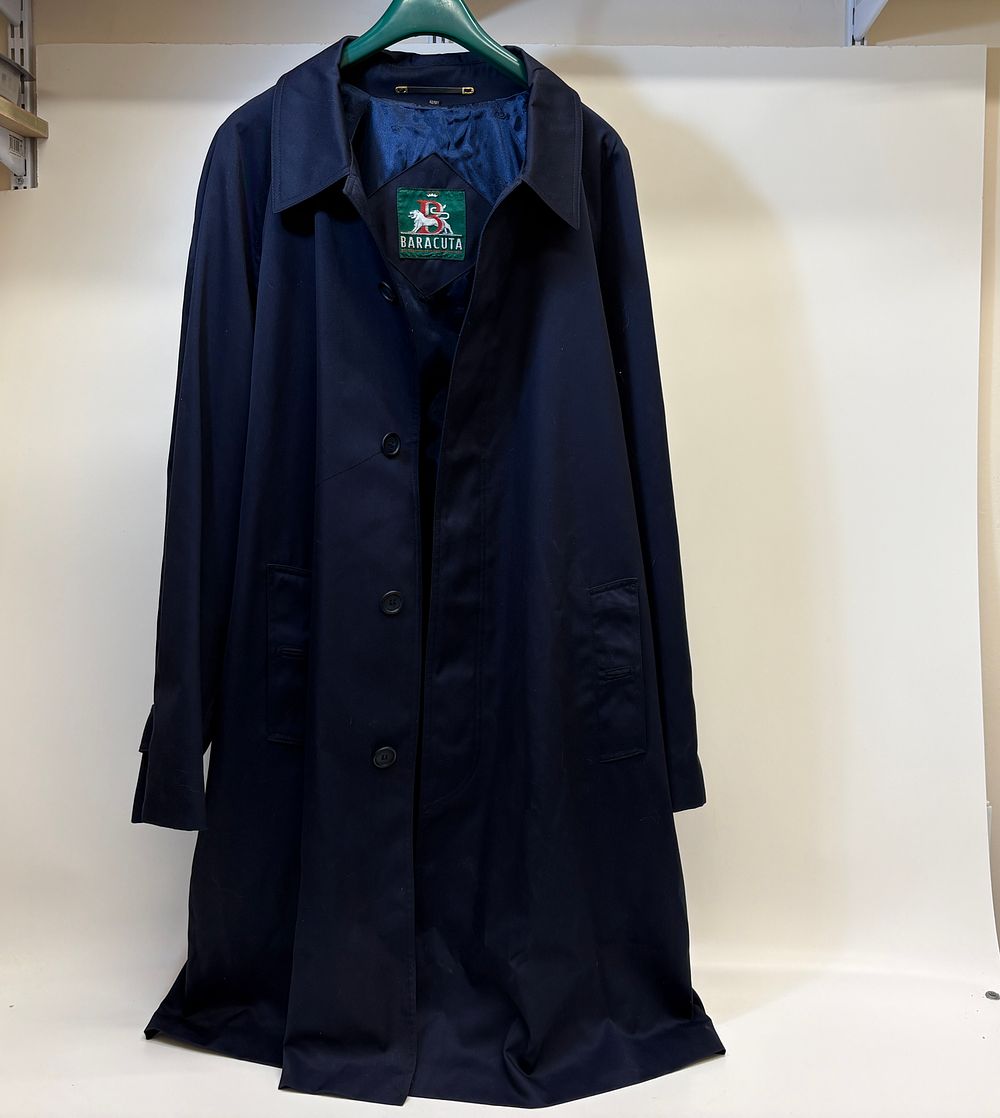 Lot 391: Baracuta Navy Blue Single-Breasted Overcoat