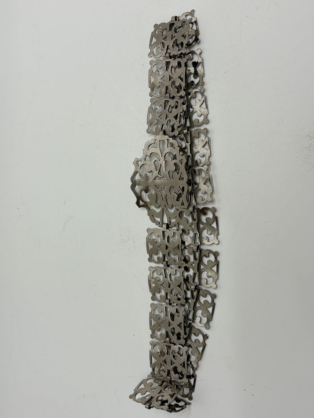Lot 463: Nurses Etienne Aigner Silver Plated Pierced Openwork Link Belt