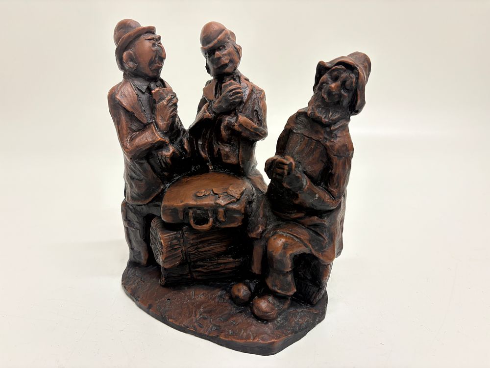 Lot 278: A Cast Composite Figurative Sculpture of Card Players