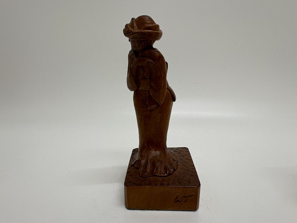 Lot 261: W. Taylor, Woman in Robes, Hand Carved Huon Pine, 17cm tall