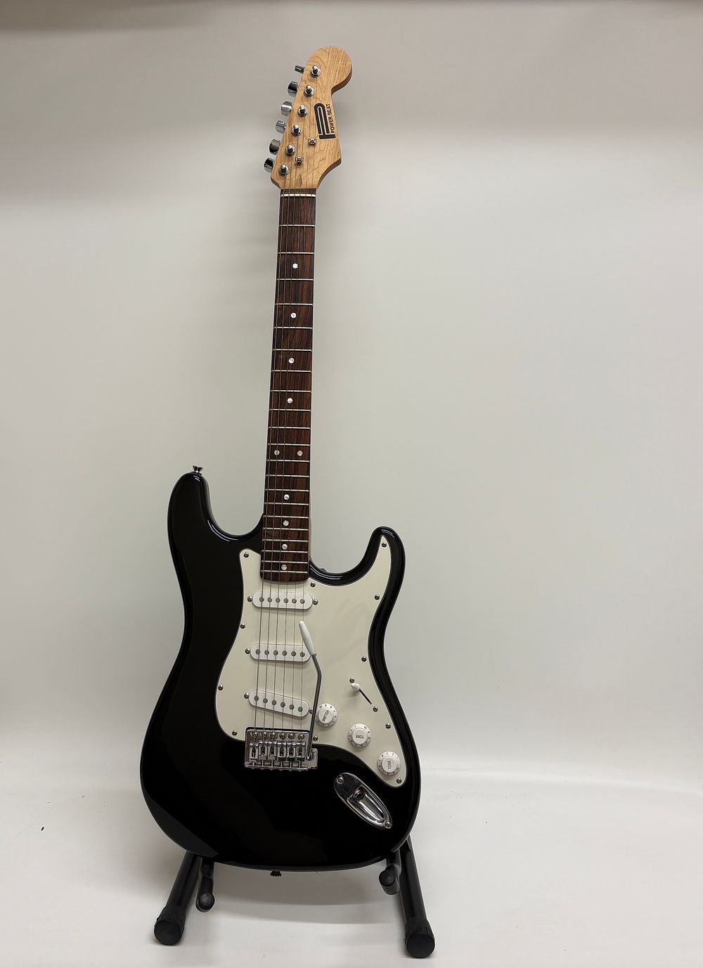 Lot 236: Power Beat S-Type Electric Guitar in Black