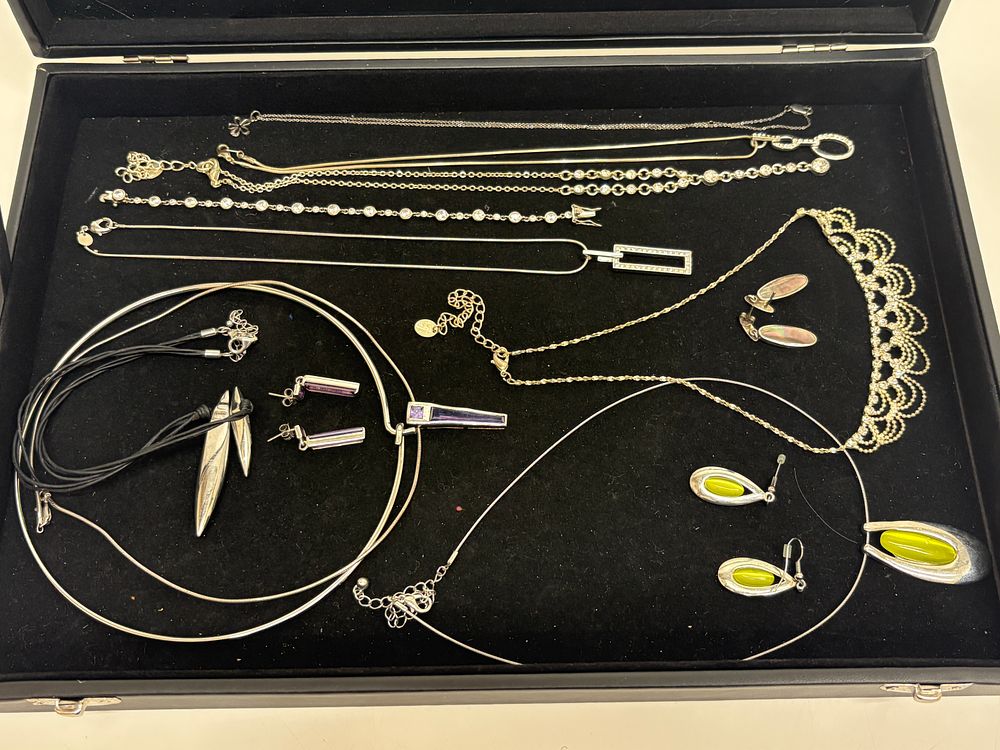 Lot 51: A Collection of Contemporary Silver-Tone Fashion Jewellery and AccessoriesSome Silver