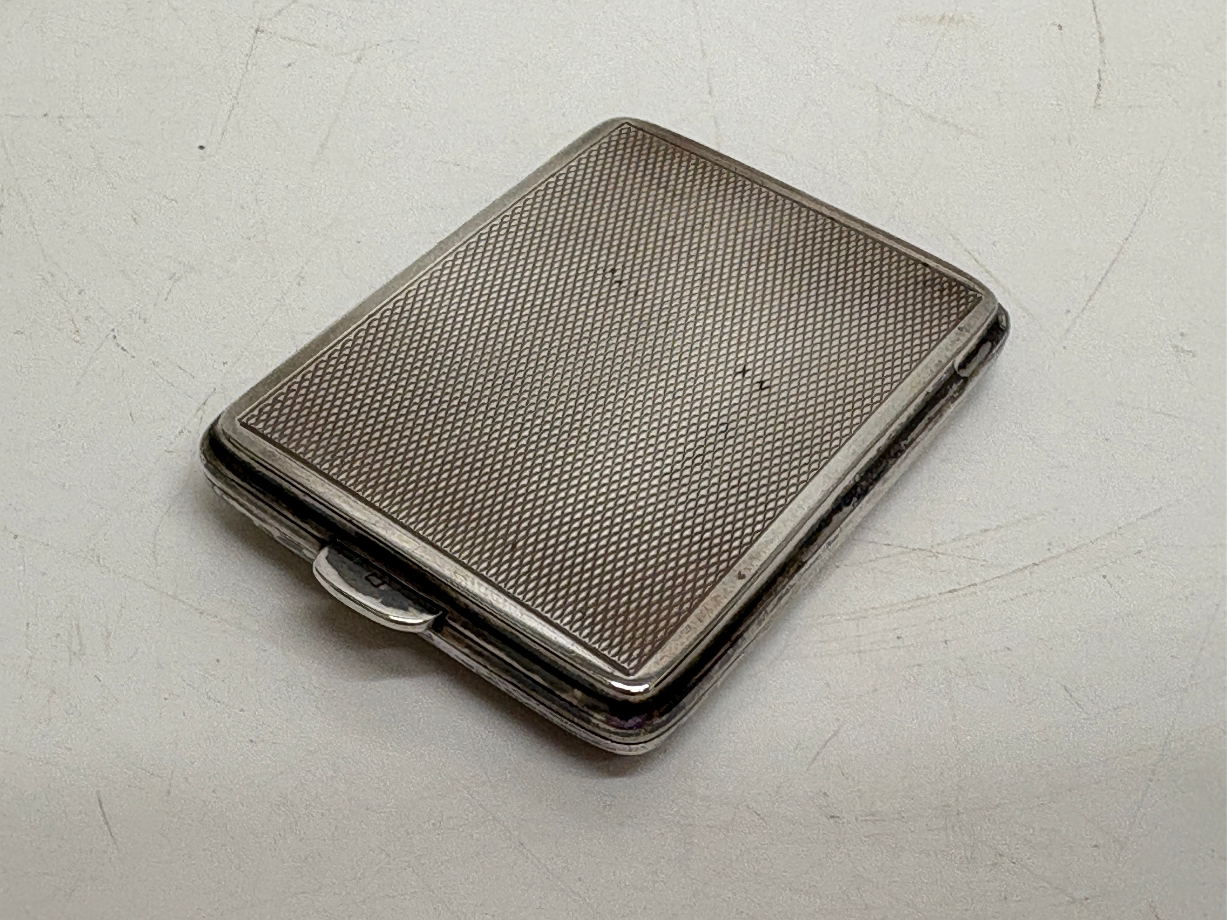 A George V Engine-Turned Sterling Silver Cigarette Case by Deakin Brothers 1929
