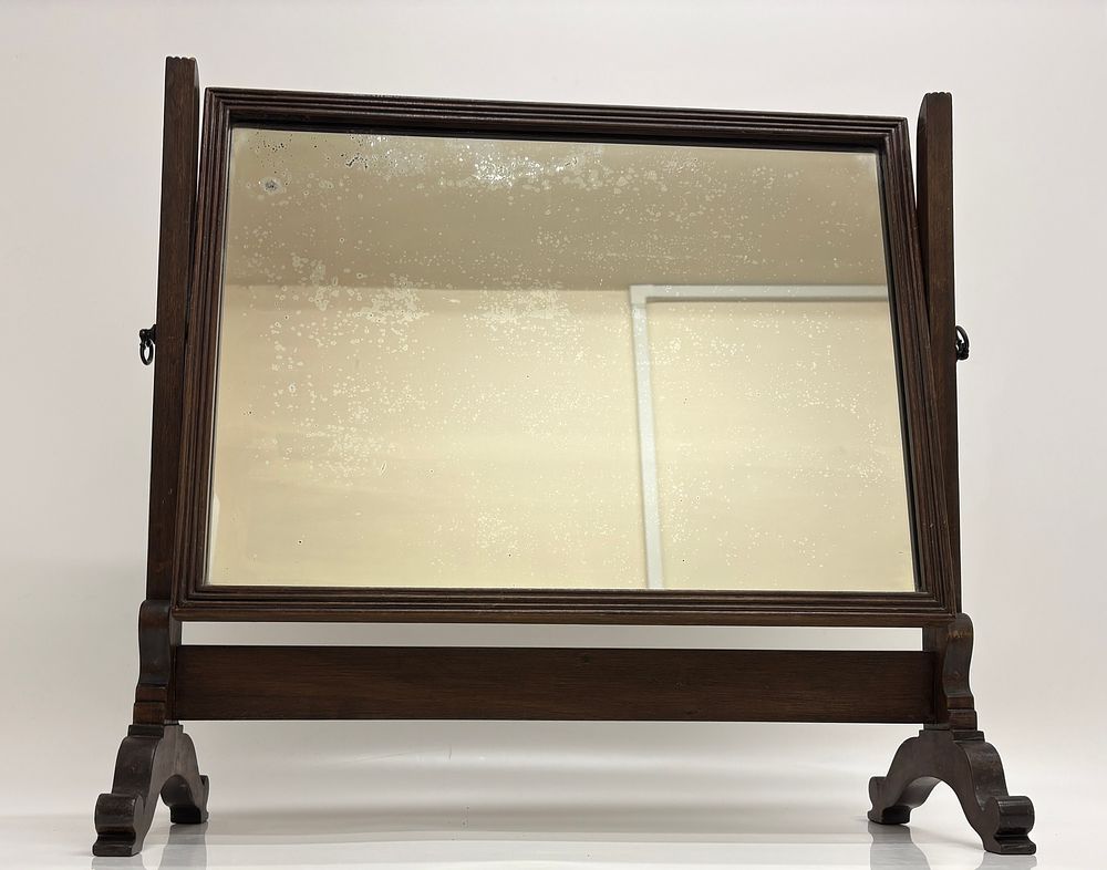 Lot 161: Two antique mirrors including a Victorian mahogany toilet mirror and an Edwardian gilt wall mirror