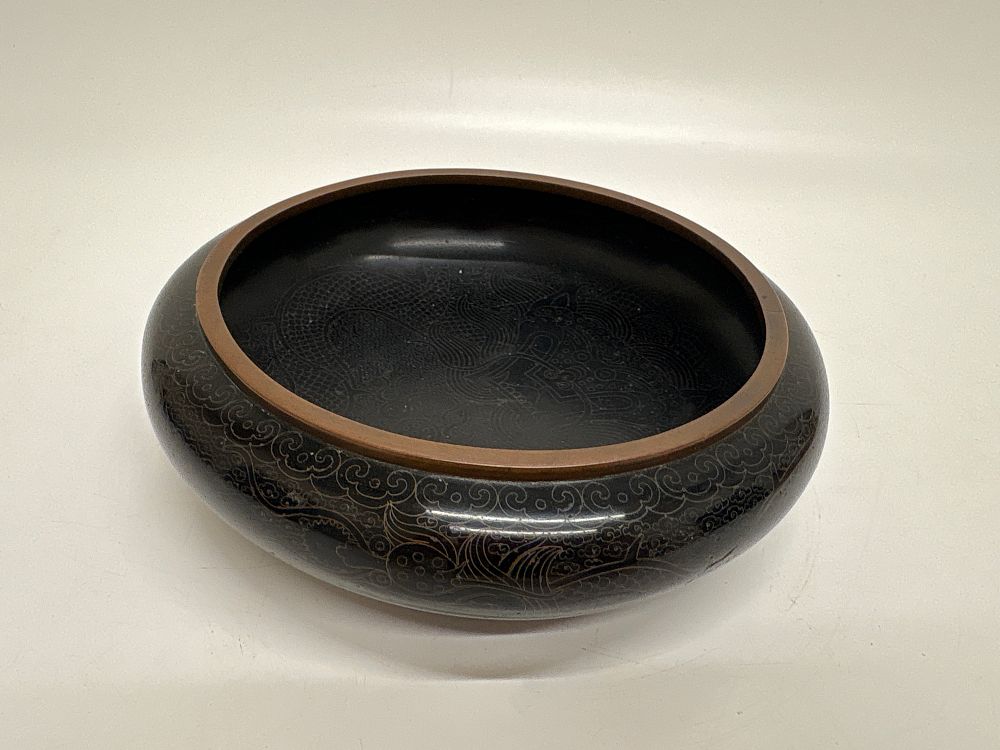 Lot 371: A dark patinated bronze brush washer, Xuande mark, Qing Dynasty or later