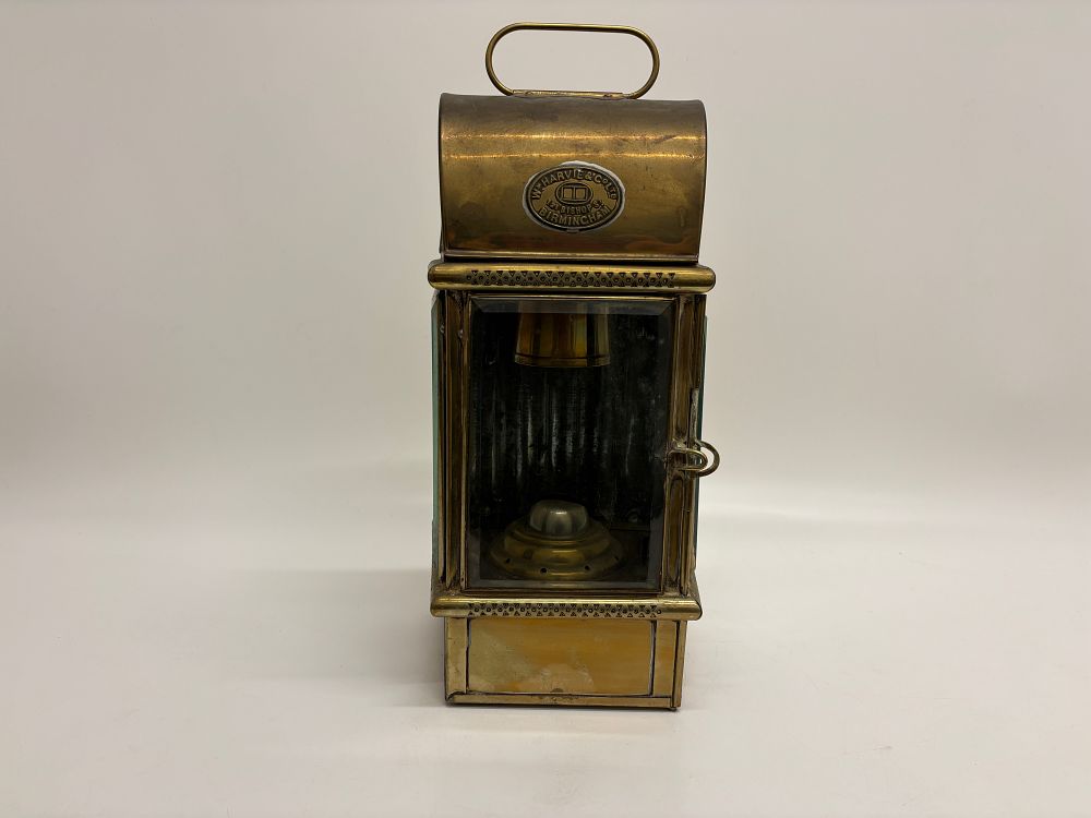 Lot 376: A William Harvie and Co Brass Maritime Lamp with Sherwood Burner