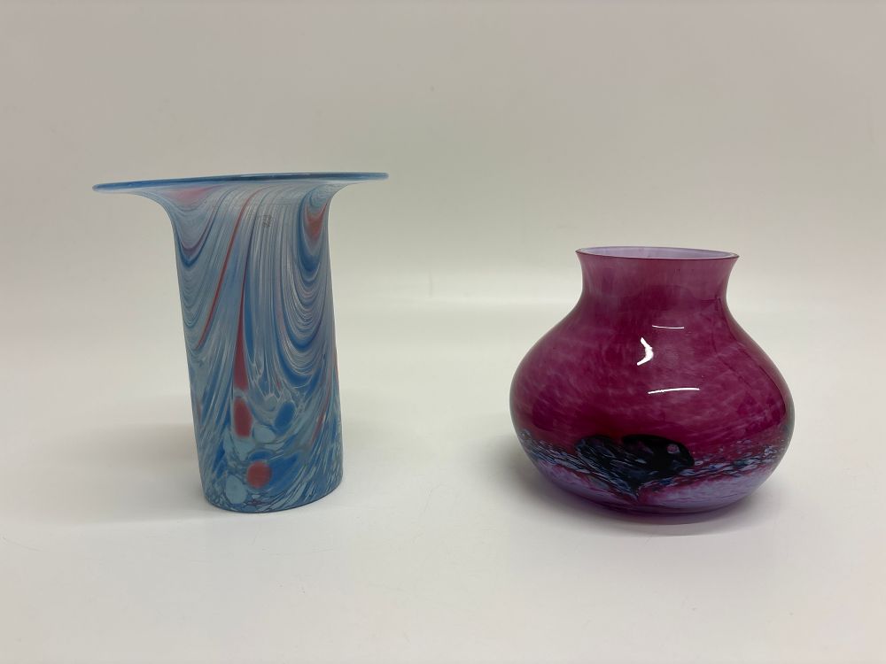 Lot 383: A Pair of Hand Blown Studio Glass Vases
