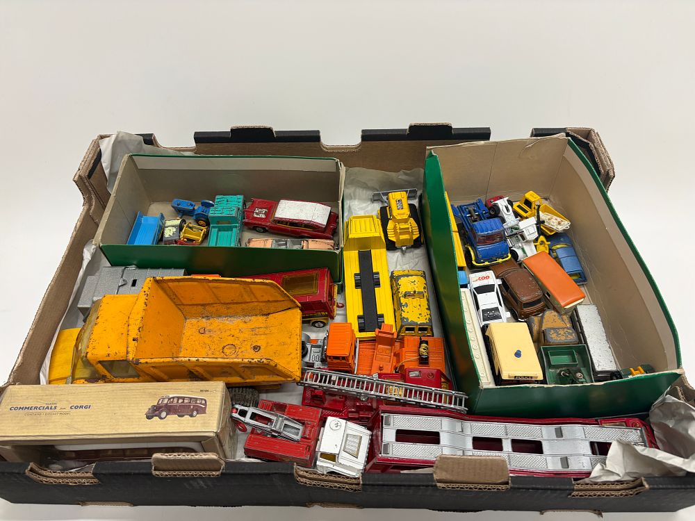 Lot 455: A Collection of Vintage Die-Cast and Pressed Steel Toy Vehicles including Dinky Toys and Corgi