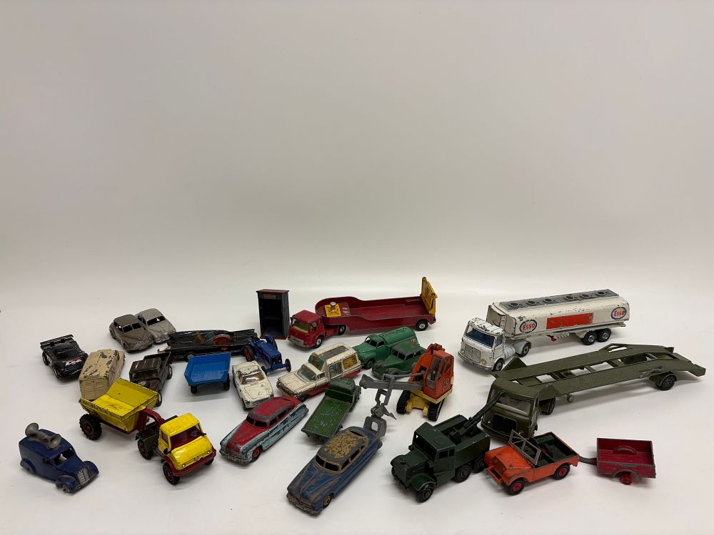 Lot 460: A Collection of Vintage Die-Cast and Tinplate Model Vehicles and Accessories including Dinky Toys and Corgi Toys