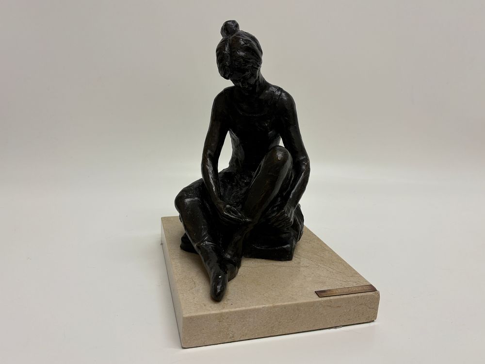 Lot 211: Lluís Jordà, Seated Ballet Dancer, Patinated Bronze