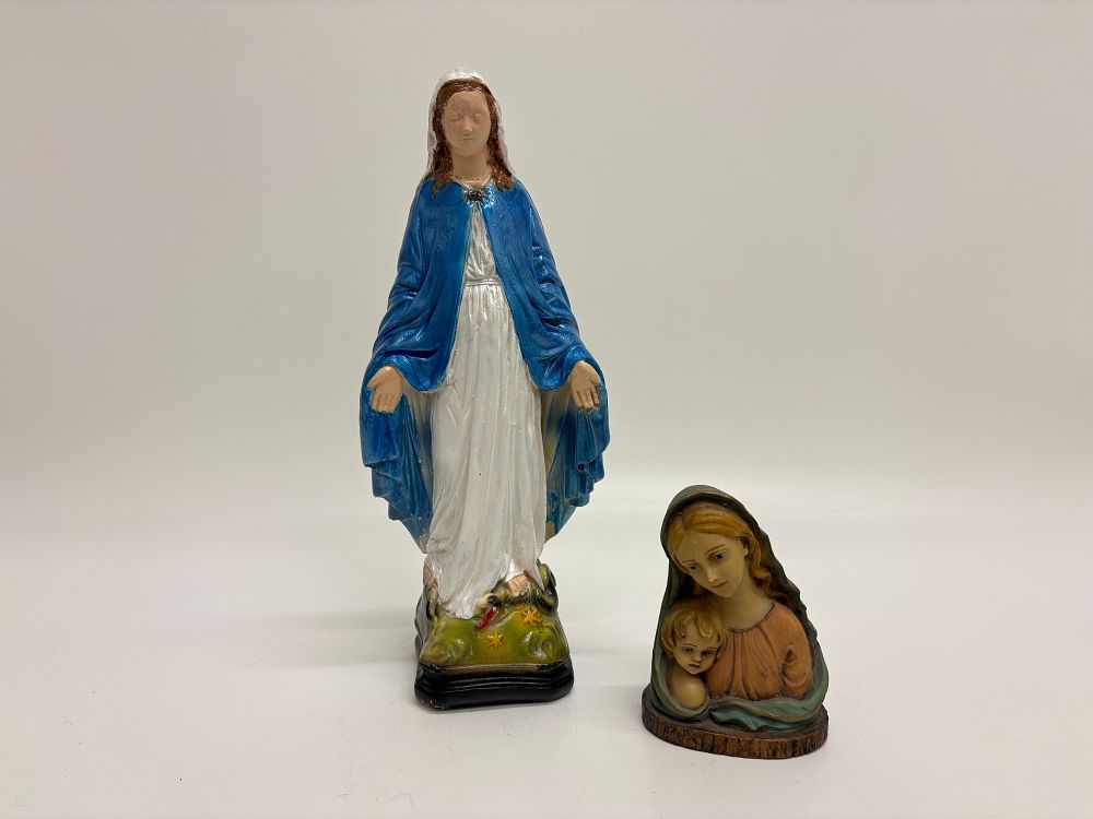 Lot 479: Two Religious Figurines Depicting the Virgin Mary