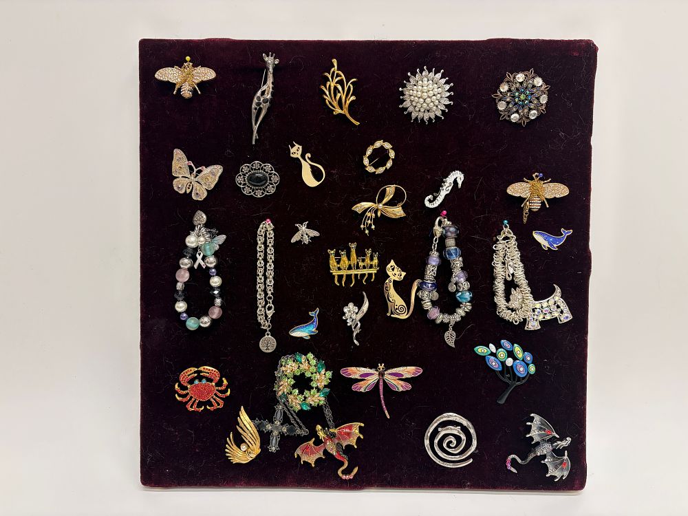 Lot 482: An Assortment of Costume Jewellery Including Enamelled Animal Brooches and Charm Bracelets