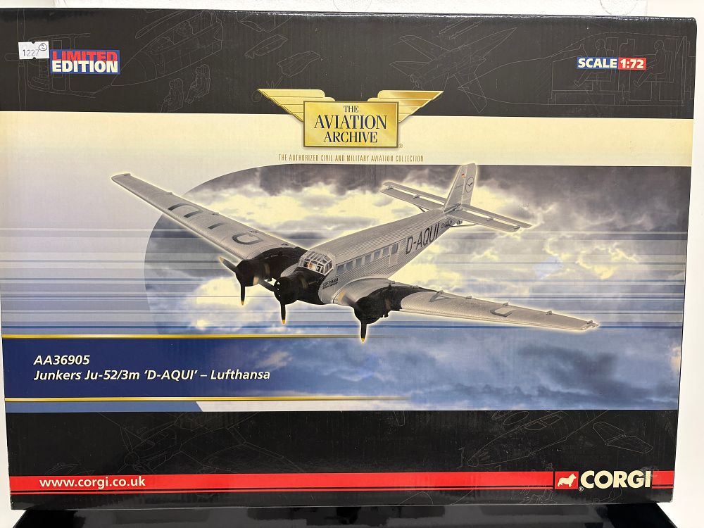 Lot 496: Corgi The Aviation Archive 1:72 Scale Limited Edition Junkers Ju-52/3m D-AQUI Lufthansa Die-cast Model