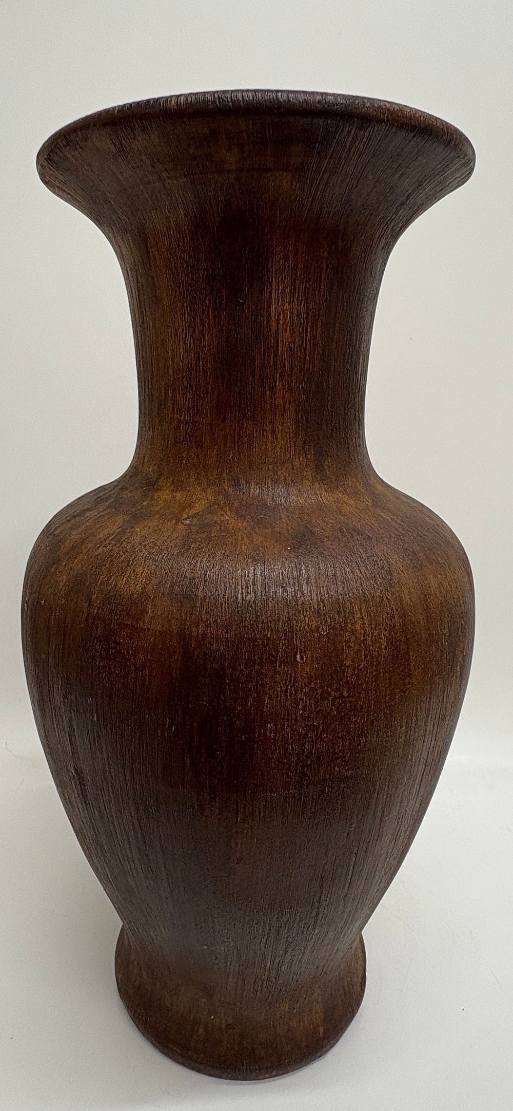 Lot 416: Large Faux-Bois Glazed Ceramic Vase 51cm tall