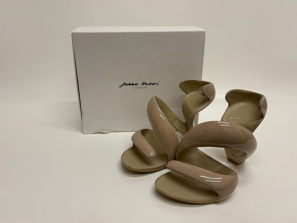 Lot 527: A Pair of Julian Hakes London Mojito Nude High Heeled Sandals Size 40