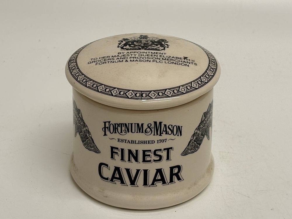 Lot 185: A Fortnum & Mason ceramic caviar jar and lid