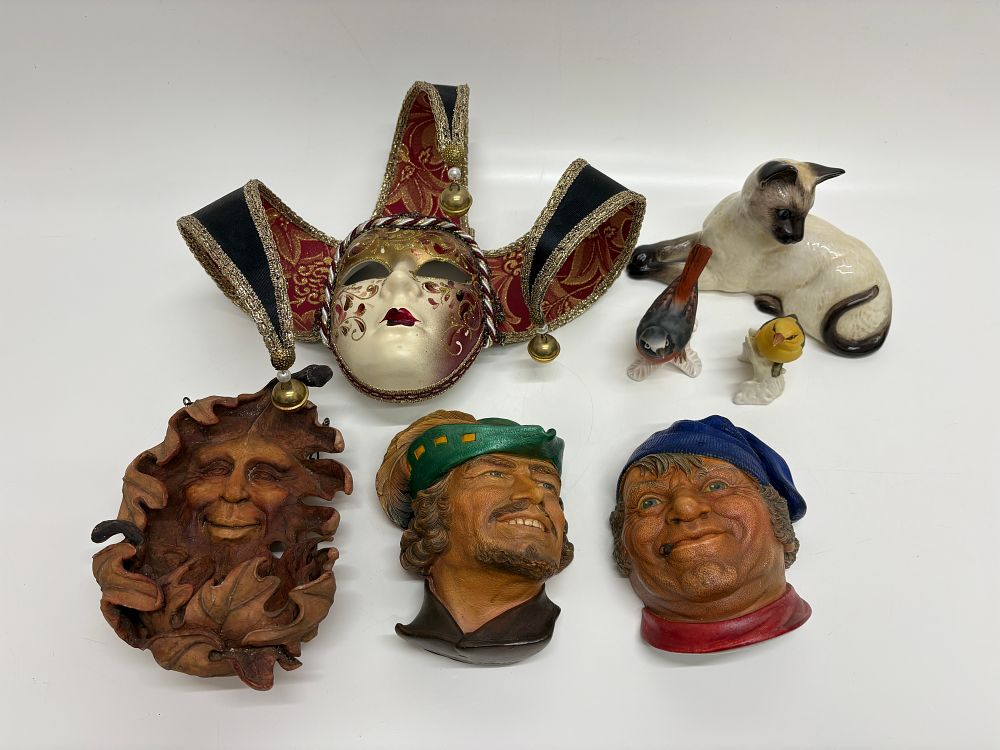 Lot 642: A Group of Beswick, Goebel, and Italian Decorative Ceramics and Wall Masks