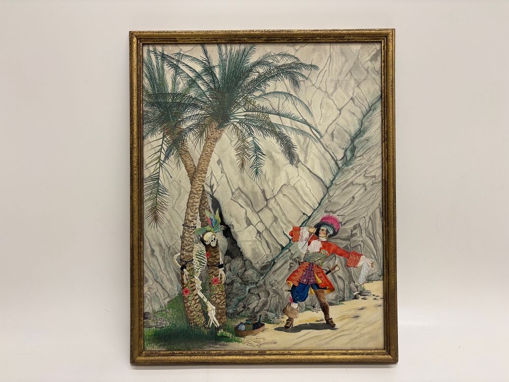 Lot 590: Katrina S. Kaufmann, The Sign Post, Watercolor and Gouache, 1937 41x52cm