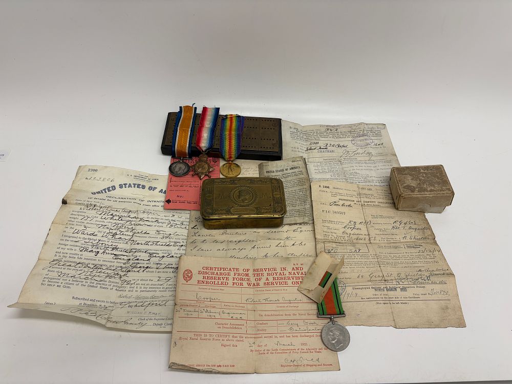 Lot 228: A First and Second World War Service Group and Ephemera Archive to Engineman Robert Thomas Augustus Cooper, Royal Naval Reserve
