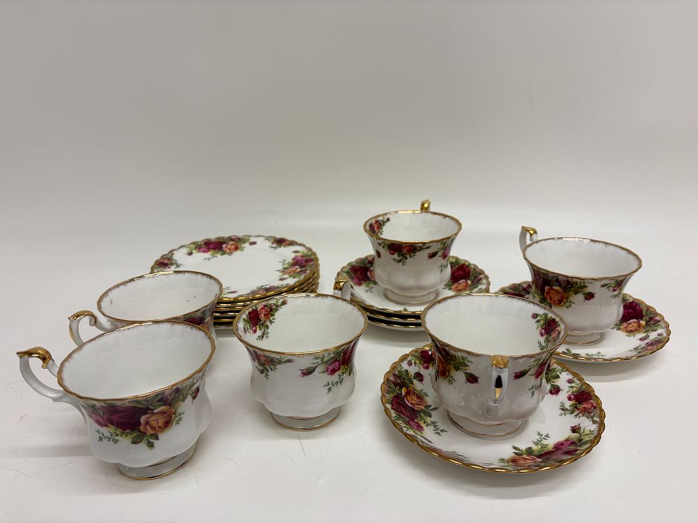 Lot 232: A Group of Royal Albert Old Country Roses Pattern Bone China Teaware