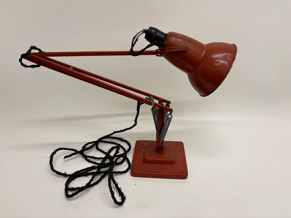 Lot 233: Anglepoise Herbert Terry Model 1227 Red Painted Metal Desk Lamp