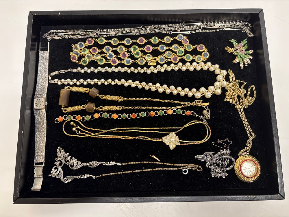 Lot 620: A Collection of Costume Jewellery and Two Swiss Watches including Bulova