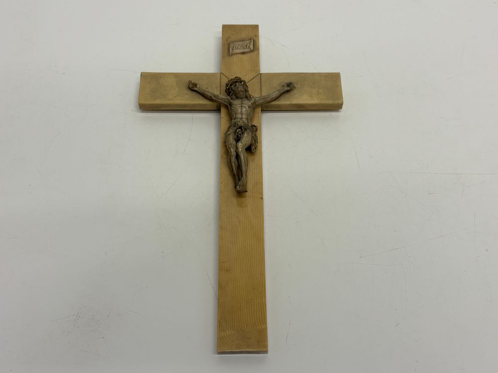 Lot 693: Carved Bone Wall Crucifix
