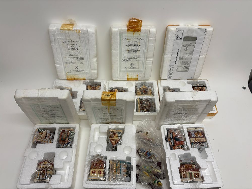 Lot 721: A Collection of M.I. Hummel Bavarian Village Heirloom Porcelain Ornaments