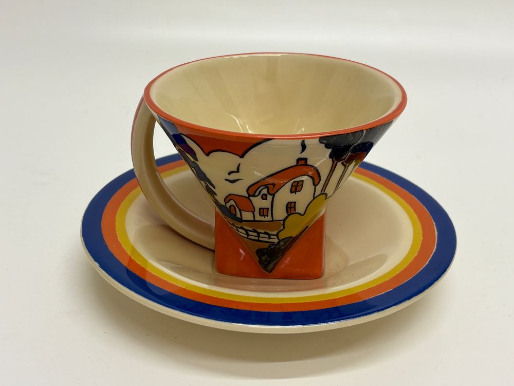 Lot 749: Moorland Staffordshire Chelsea Works Burslem Conical Cup and Saucer Set
