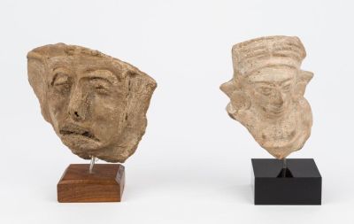 Pre-Columbian Excavated Terracotta Pottery. 2 Artifacts excavated, dated and mounted on display