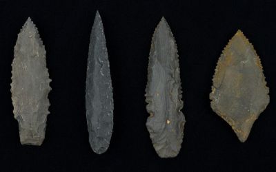 Pre-Columbian Spear Points (4). Pre-Columbia Inca flint spear points from Bolivia and Peru