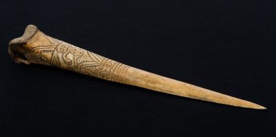 Decorated Cassowary Bone Dagger. This dagger is from Papua New Guinea, Sepik River region
