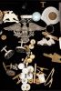 Cufflinks, Tie Bars, Coins, & Lighter. Tray of culfflinks, tie bars and tacks, a 3 3/4" wing Image - 2