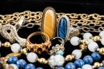 Vintage Jewelry Collection. Sampling includes "Hobe" tiger eye style pin, "Trifari" pin (missing Image - 1