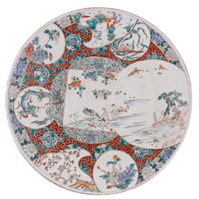 19th/20th C Japanese Imari Charger. A Japanese Imari charger with diameter 17.5" inches x 2.5" 