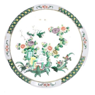 Porcelain Chinese Charger. A porcelain Chinese charger consisting of a bird and floral scene 