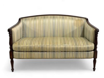 Hickory Chair Company Loveseat. Hickory chair company love seat with inlay and turned carvings 